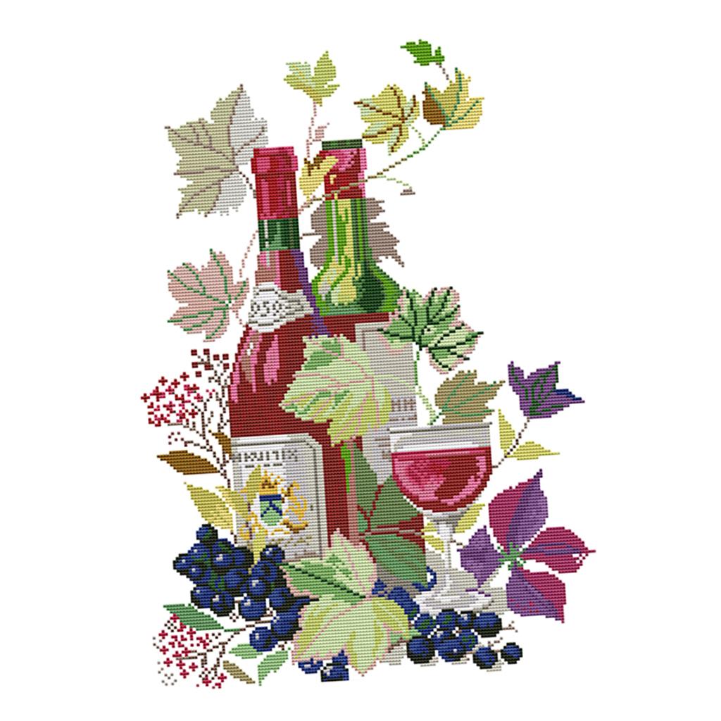 Life & Wine Pattern 11 Counted Cross Stitch Kits for Bedroom Wall Decor