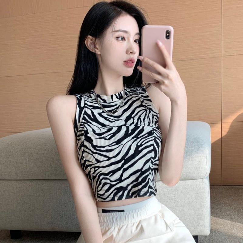 Áo Croptop Dệt Kim Sát Nách Thiết Kế Quyến Rũ Cho Nữ