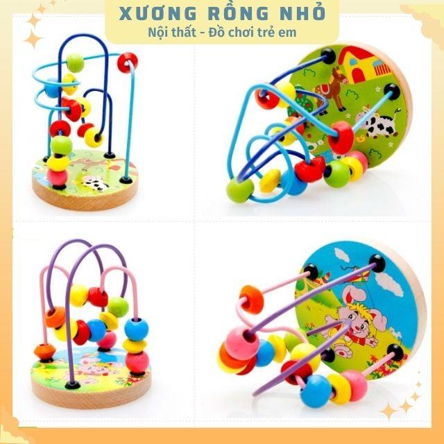 Đồ chơi luồn hạt size nhỏ cho bé, đồ chơi gỗ trẻ em