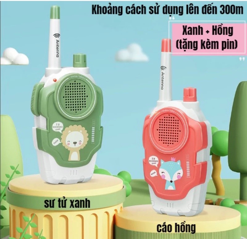 Đồ Chơi bộ đàmCho Bé Combo 2 cái Đa Chiều 2 kênh phạm vi 300m cho trẻ vui chơi