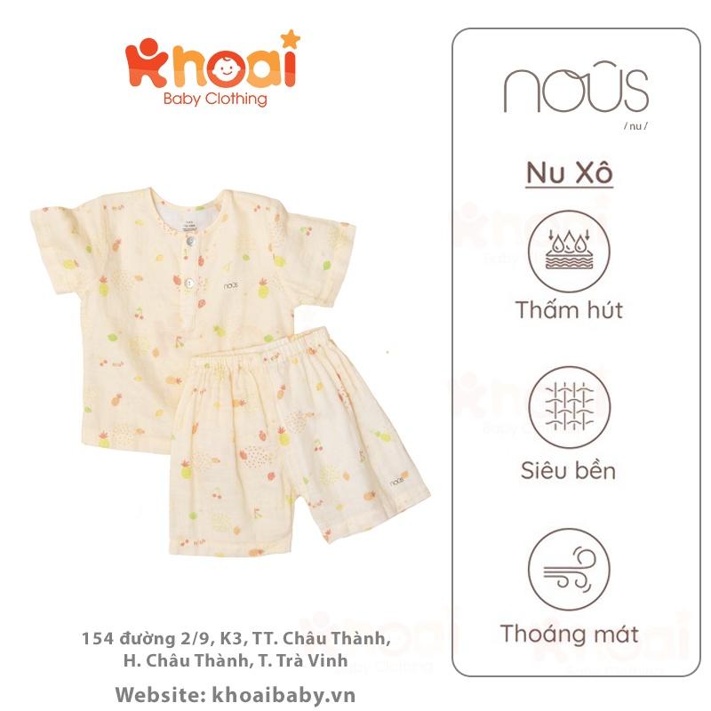 Bộ cộc Nous xô vàng dứa chery - Chất liệu Nu Xô 100% cotton thiên nhiên