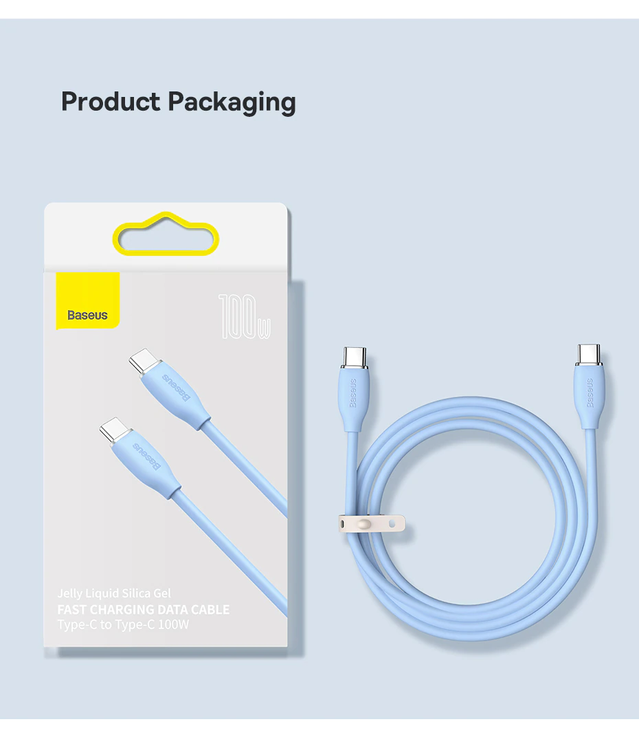 Cáp C to C 100W Baseus Jelly Liquid Silica Gel Fast Charging Cable- hàng chính hãng