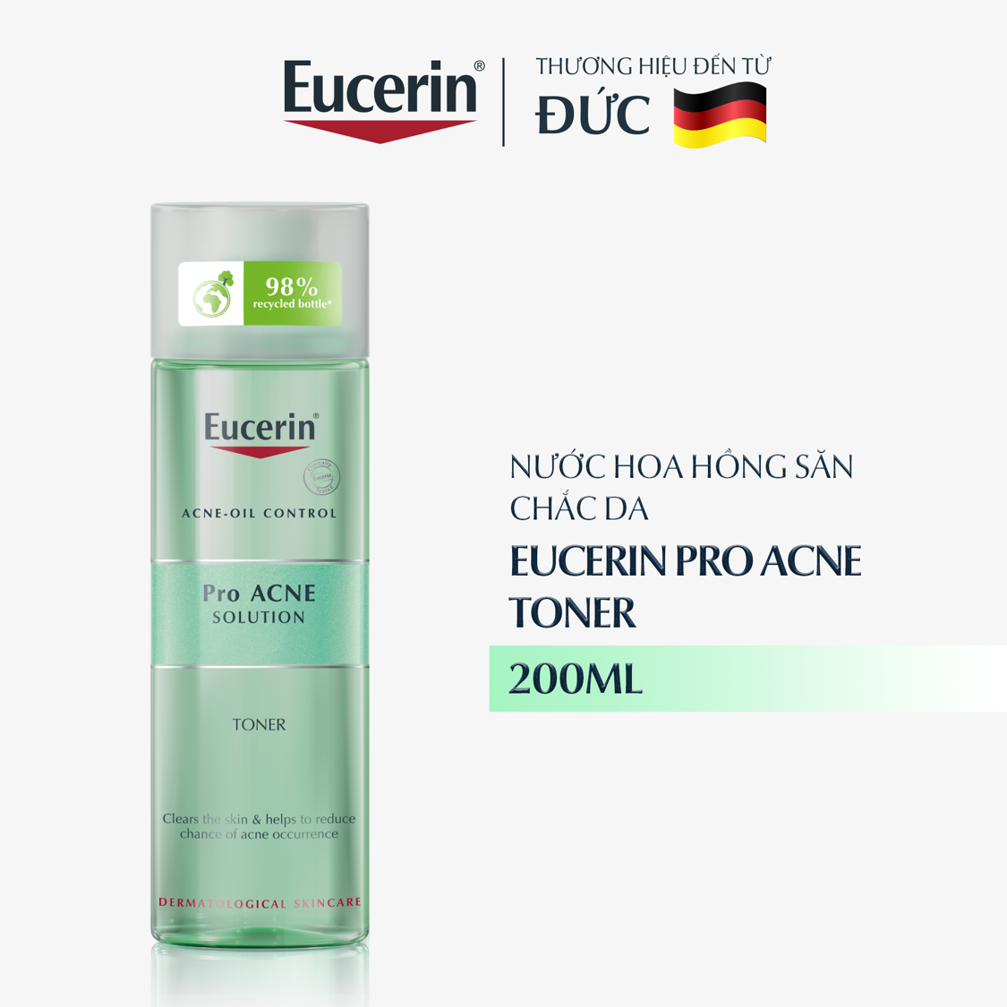 Nước cân bằng cho da nhờn mụn Eucerin Pro Acne Toner 200ml