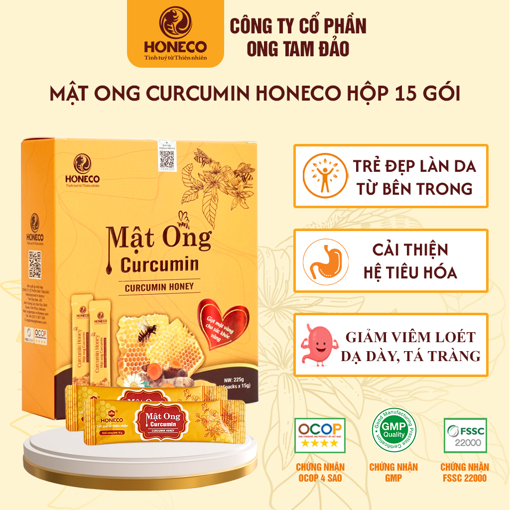 Mật ong Curcumin HONECO 15 gói x 15g