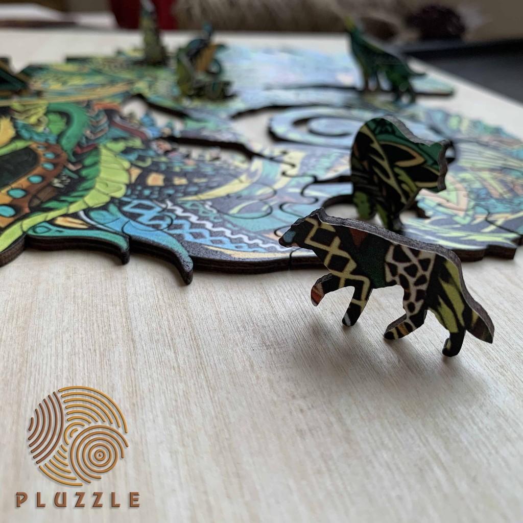 Bộ xếp hình gỗ đồ chơi puzzle ghép hình con vật độc đáo - Con Kỳ Nhông – PZ031