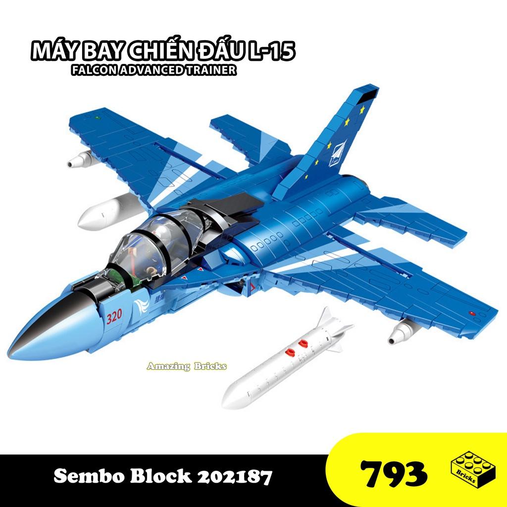 Đồ chơi Lắp ráp Máy bay Falcon L-15, Sembo Block 202187 Falcon Advance Trainer, Xếp hình thông minh, Mô hình máy bay