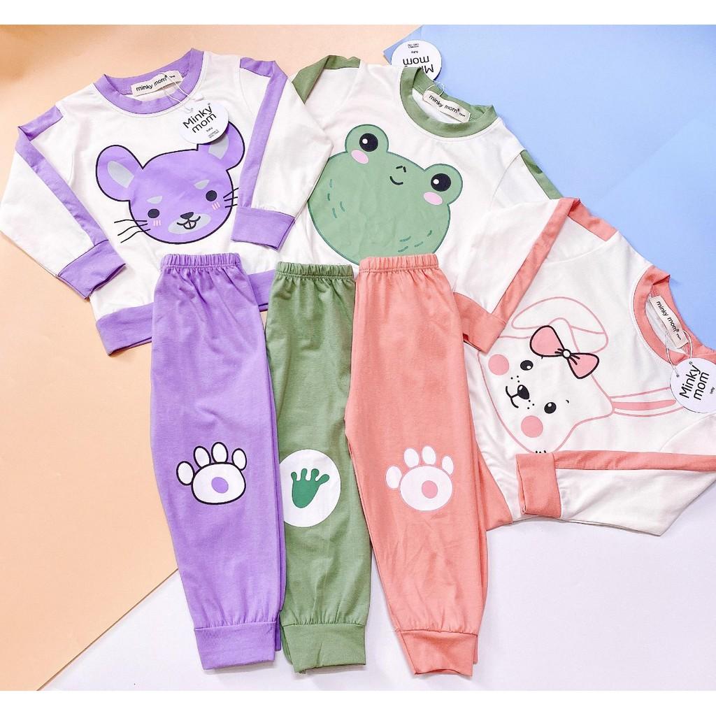 Bộ dài tay chất cotton nền trắng họa tiết động vật