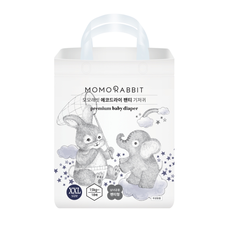 Combo 3 bỉm quần đêm L28, Xl22, XXL18  Momo Rabbit tặng quà