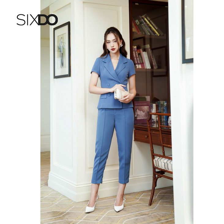 Áo vest ngắn tay woven sang trọng thời trang SIXDO