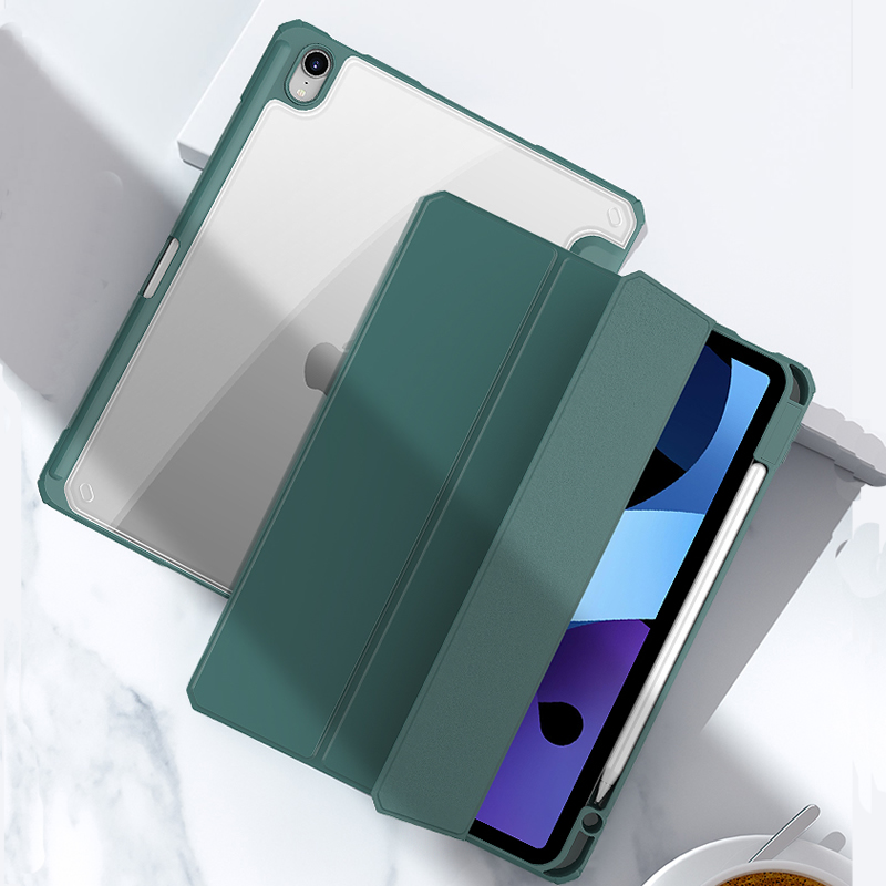 Bao da chống sốc dành cho iPad Air 5 2022 10.9 inch có ngăn đựng bút chính hãng Mutural Folio lưng trong suốt - Hàng chính hãng