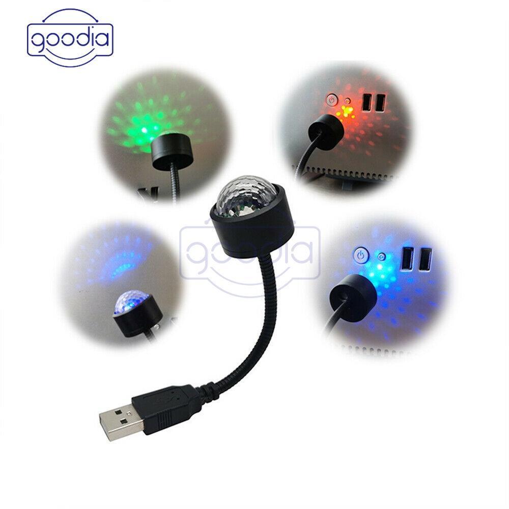 Goodia - Đèn LED RGB Cổng USB Gắn Trần Xe Hơi Tạo Không Khí Ngôi Sao Đêm Cảm Ứng