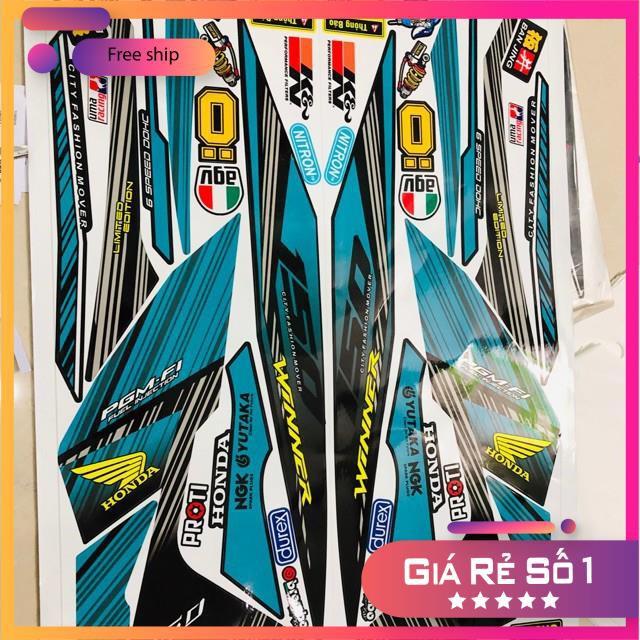 Tem rời dành cho xe Winner Sọc xanh đen