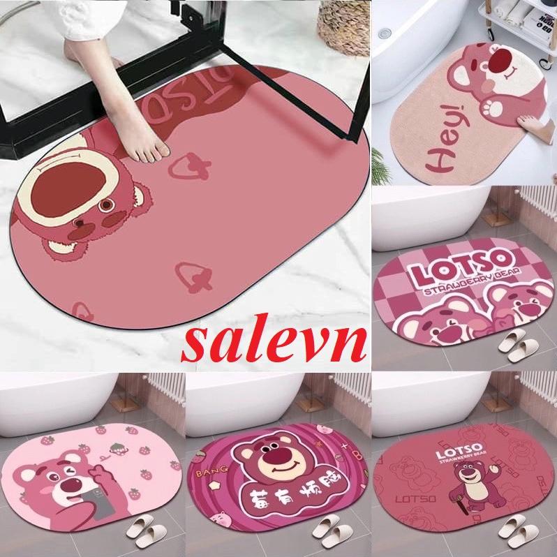 Thảm Chân Silicon Gấu LOTSO Hồng Siêu Cute Siêu Thấm Hút