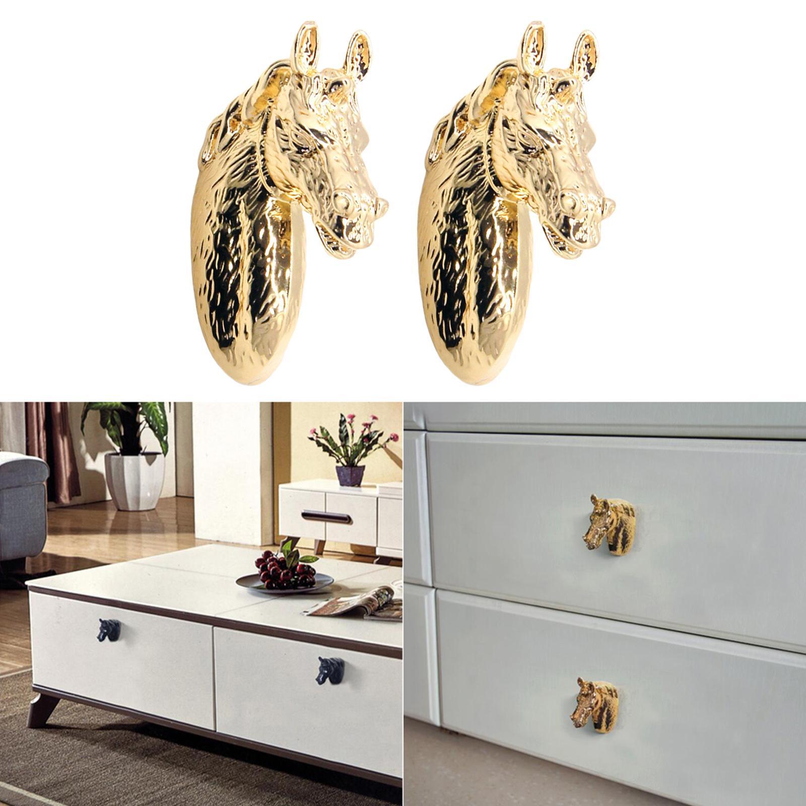 Horse Head Shaped Cabinet Door Handles Pulls Knobs Hardware with Screws