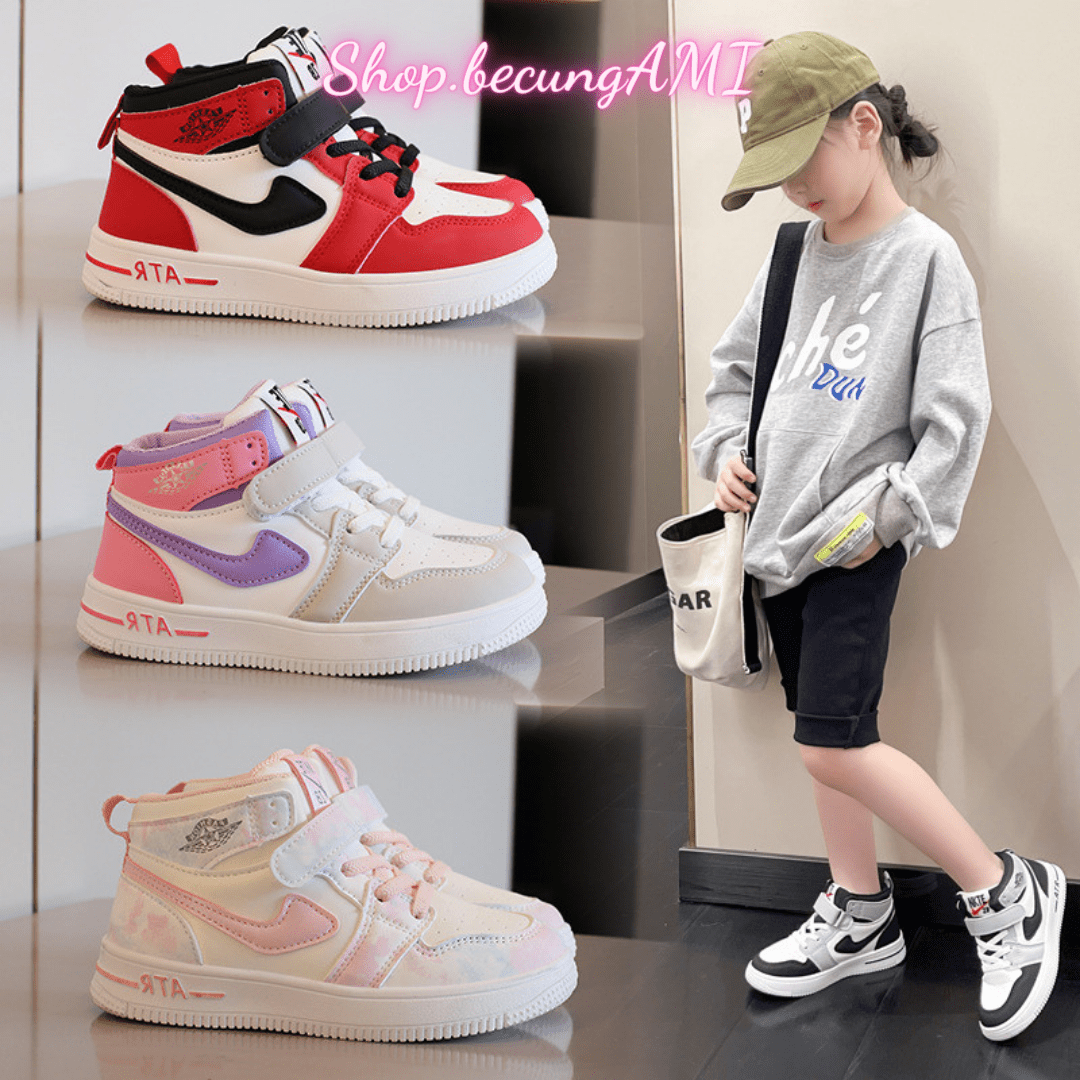 [Có sẵn] Giày thể thao cho bé gái màu Hồng từ 3-12 tuổi loại 1 – Giày trẻ em bé gái nhẹ êm đẹp