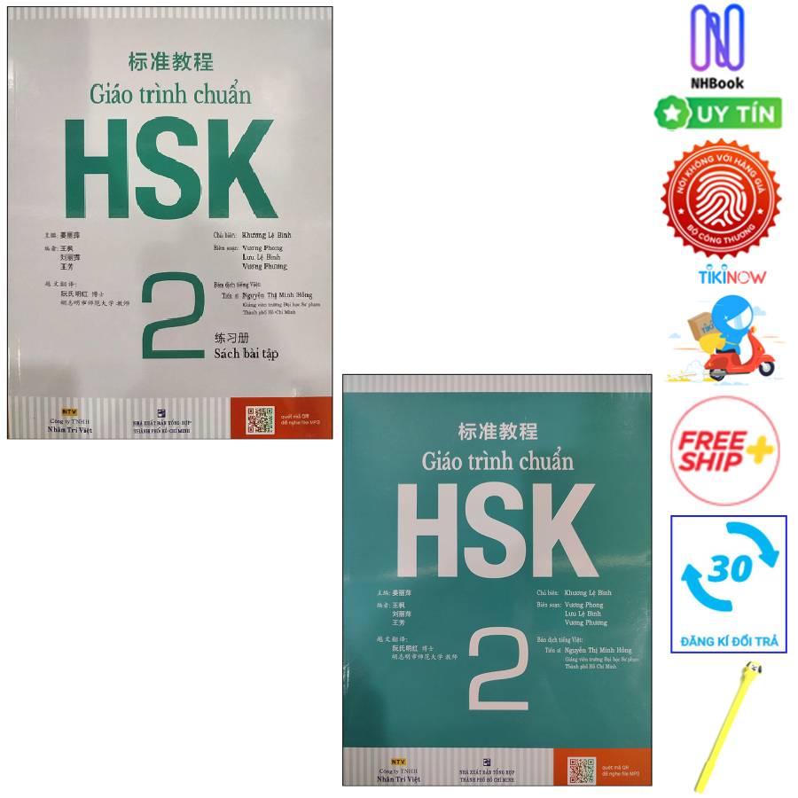 Combo Giáo Trình Chuẩn HSK 2 - Bài Học (Kèm 1 MP3) và Giáo Trình HSK 2 - Sách Bài Tập (Kèm MP3) ( Tặng Kèm Viết )