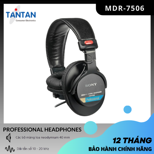 TAI NGHE SONY MDR-7506 | Kiểm Âm Chuyên Nghiệp - Drivers 40mm - Tần Số 10 Hz đến 20 kHz - Hàng Chính Hãng