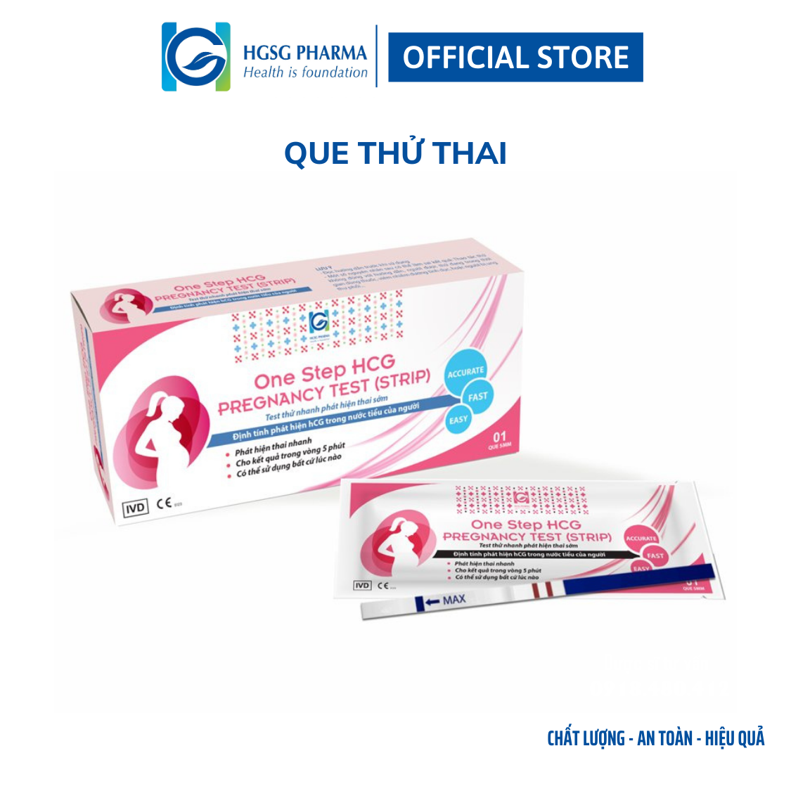 Que thử thai ONE STEP HCG PREGNANCY TEST (Hộp 1 que)