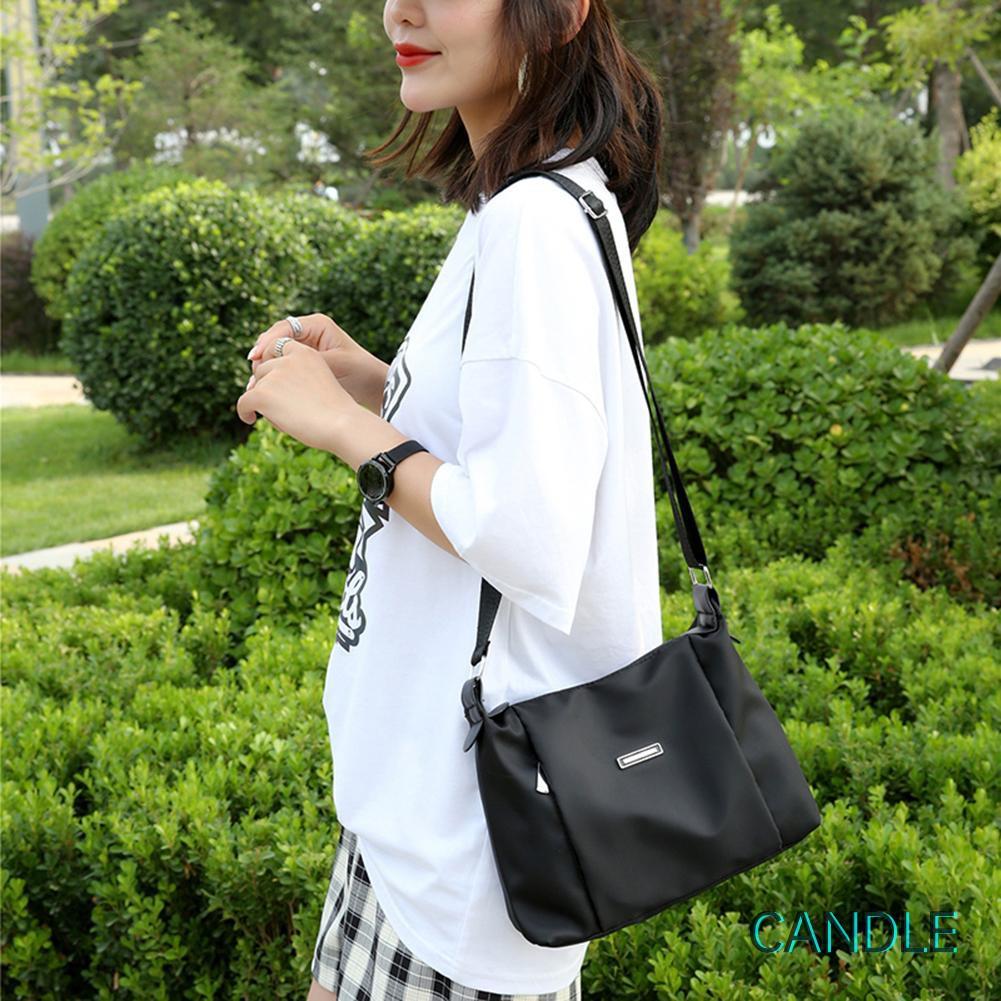 Túi đeo chéo chất liệu nylon cỡ lớn cho nữ thiết kế khóa kéo tiện dụng