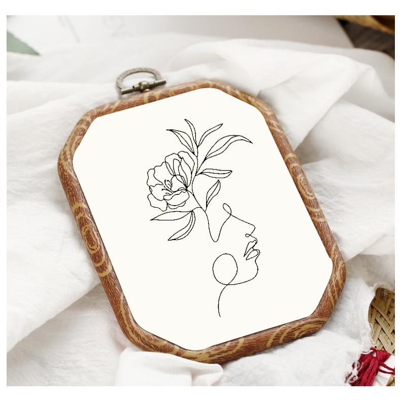 DIY tự thêu trang trí Cô gái Hoa - kit nguyên liệu tự thêu cho người mới- deco home na na