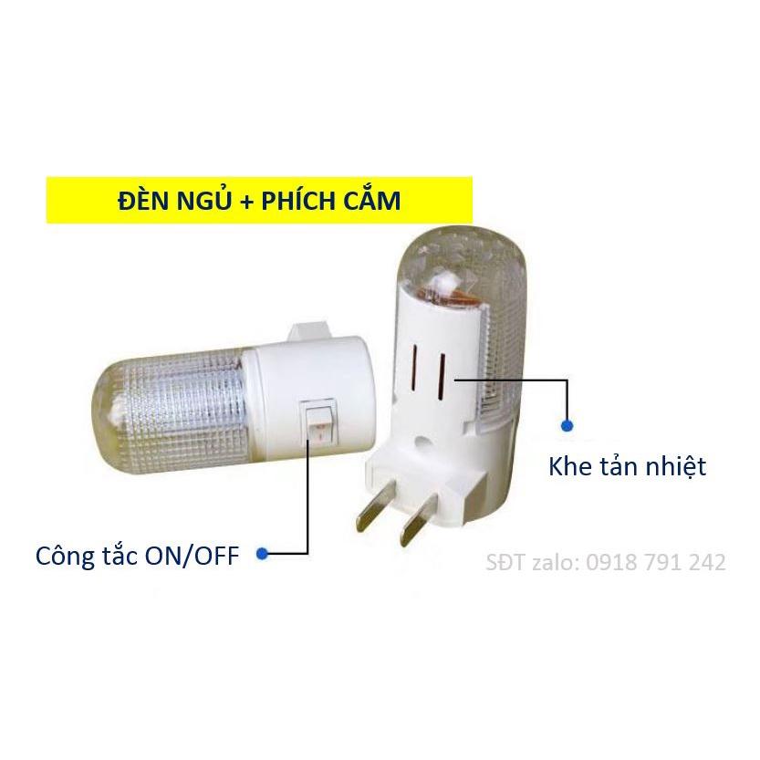 Đèn ngủ có phích cắm, đèn led kèm phích cắm, đèn ngủ công tắc bật tắt tiện lợi