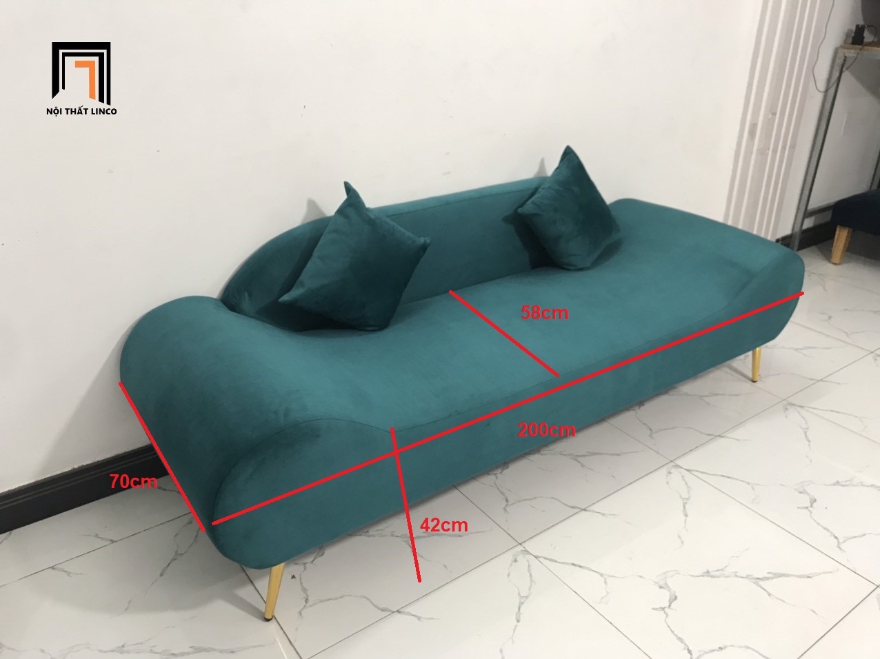 Bộ ghế sofa băng thuyền nằm thư giãn xanh lá nhiều kích cỡ