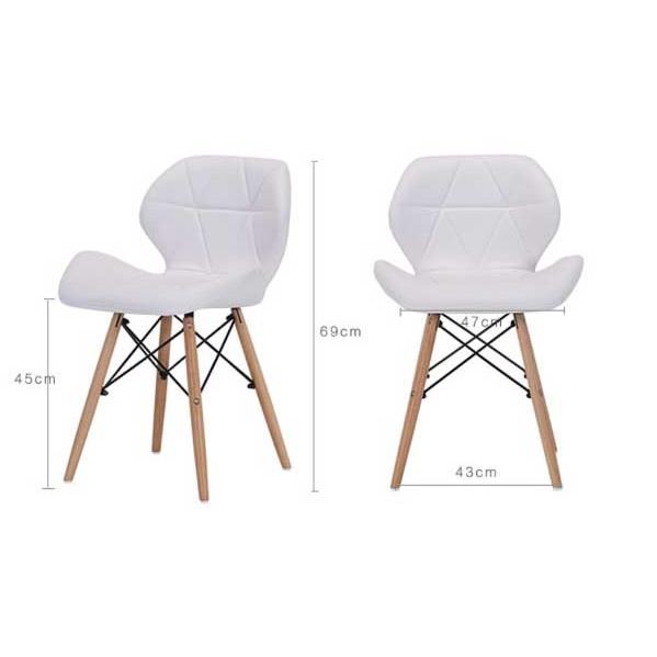 Ghế eames cánh bướm bọc da chân gỗ nhập khẩu cao cấp