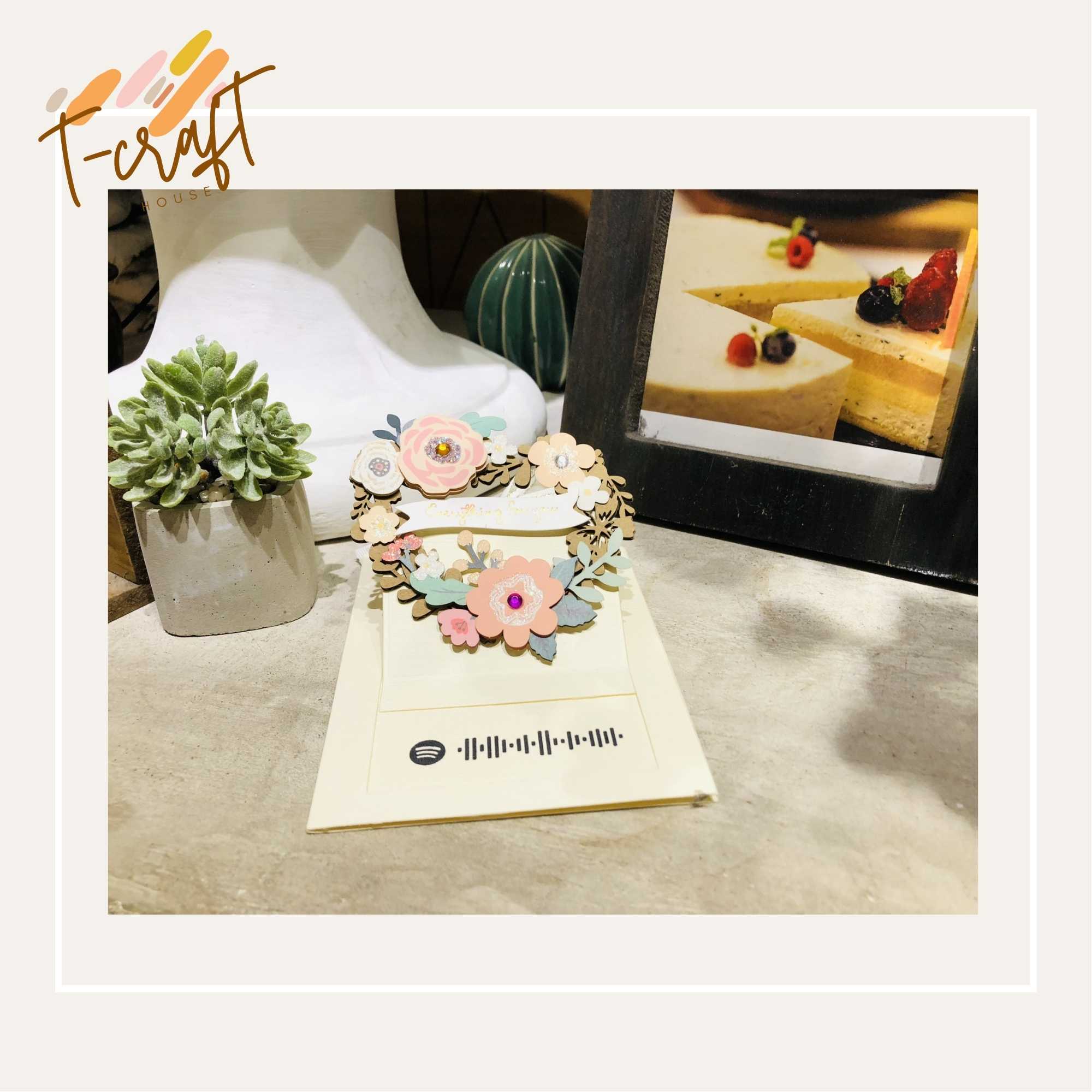 COMBO QUÀ HANDMADE KHUNG TRANH HOA VÀ THIỆP 3D – MÓN QUÀ SINH ĐỘNG VÀ Ý NGHĨA T.CRAFT HOUSE MẪU 4