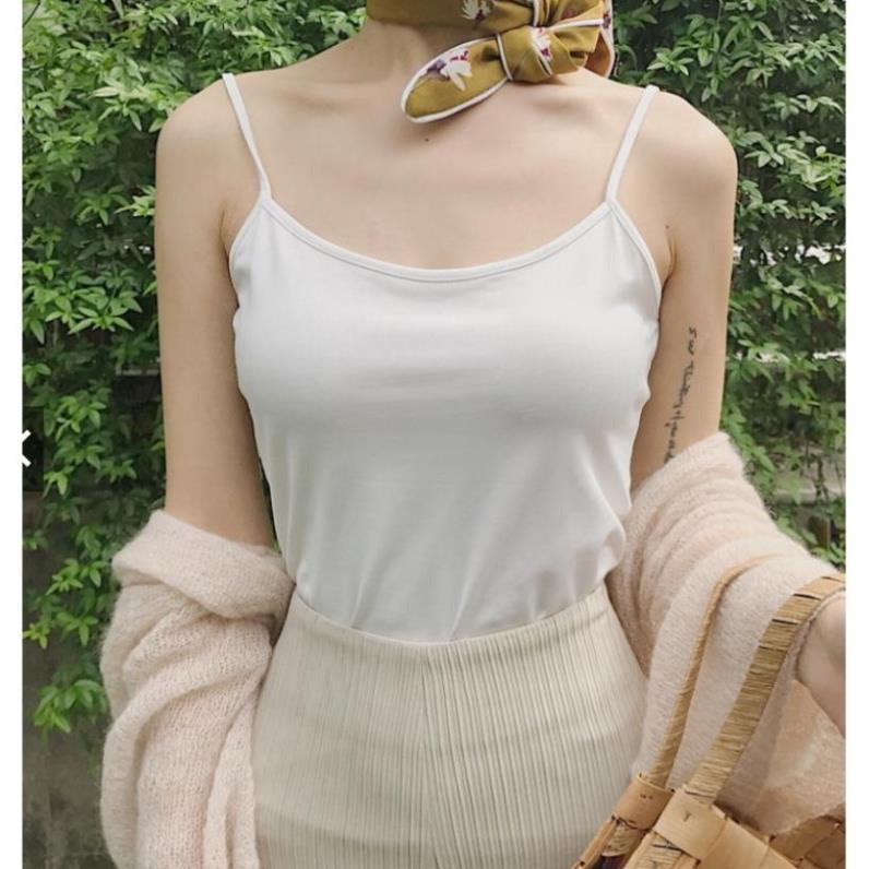 Áo hai dây nữ banamo fashion chất cotton siêu đẹp co giãn tốt áo thun nữ hai dây cotton 3122