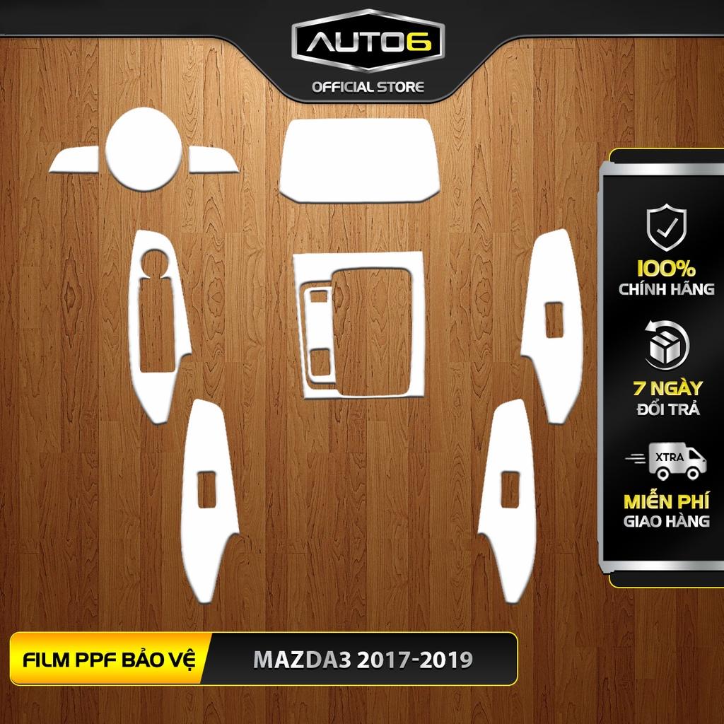 MAZDA 3 2017-2019: Film PPF dán full bộ bảo vệ nội thất ô tô - AUTO6- chống xước, che mờ đi các vết xước cũ hiệu quả