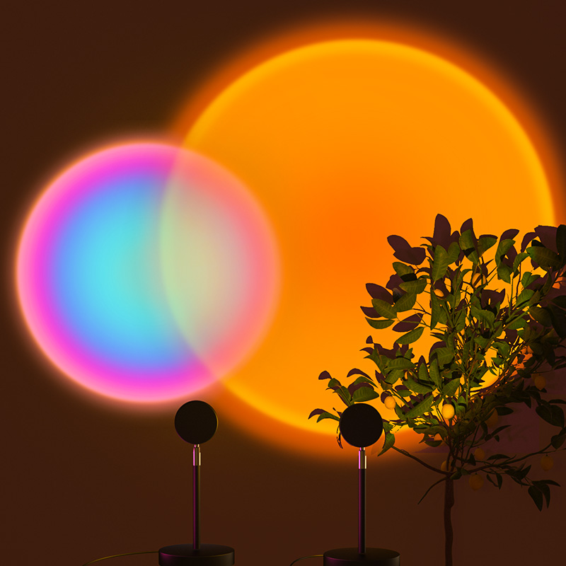 Đèn Led Sunset Quay Tiktok Siêu Hot, Đèn Chiếu Màu Hoàng Hôn Chụp Ảnh, Quay Video Decor Ảo Diệu Tặng kèm Cục Sạc Điện Thoại
