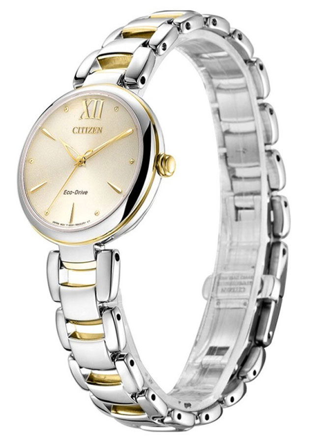 Đồng Hồ Nữ Citizen Dây Thép Không Gỉ EM0554-82X - Mặt Vàng