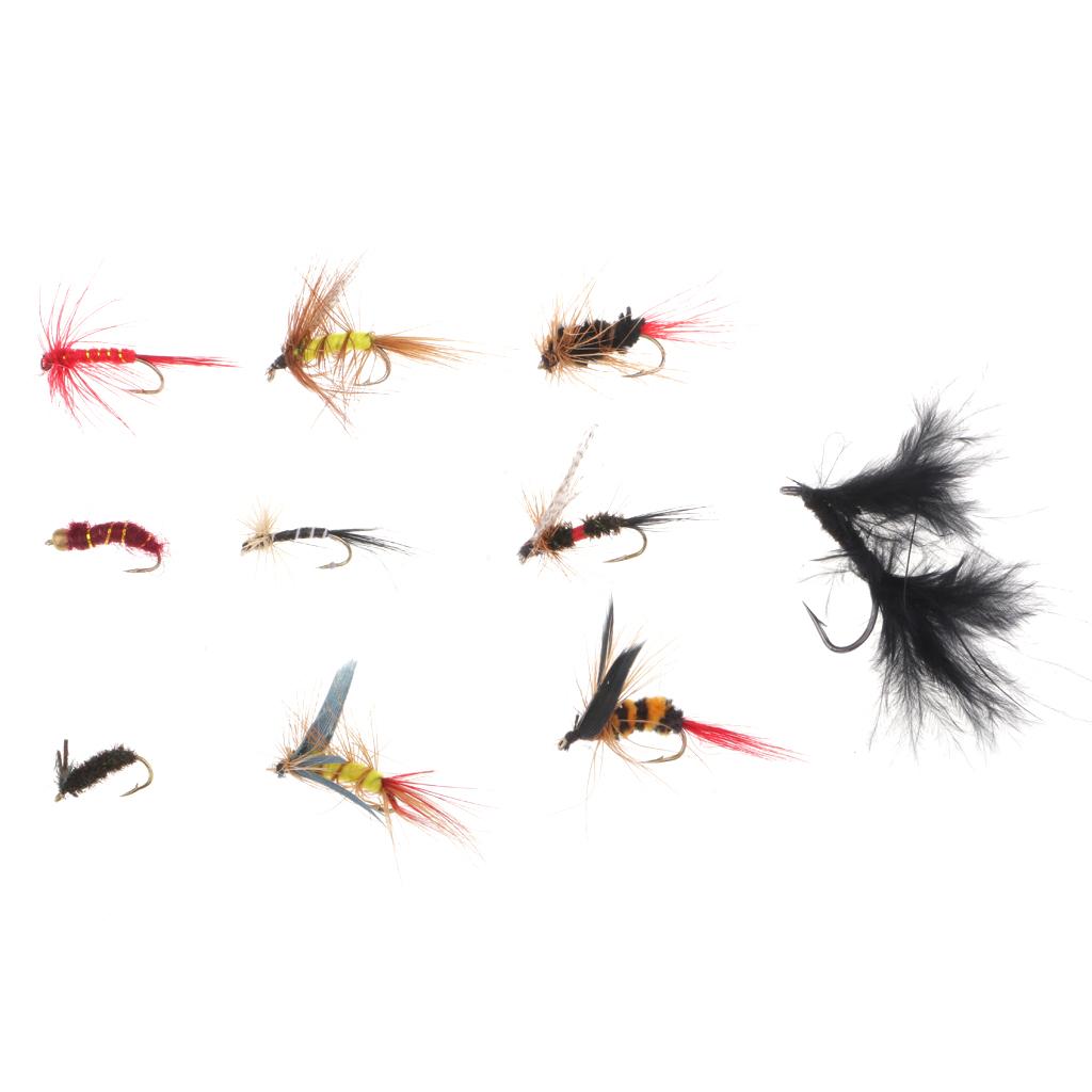 72pcs Hook Bait Lure Lifelike Insects Wet / Dry Fly Fishing Flies