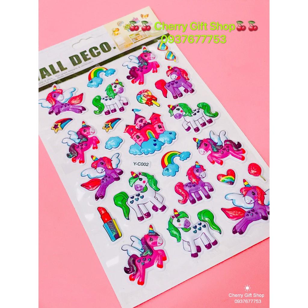 Sticker Dán Hoạt Hình 3D Sticker Dán Mũ Bảo Hiểm Vali Laptop Cực Xinh Bô Sưu Tập