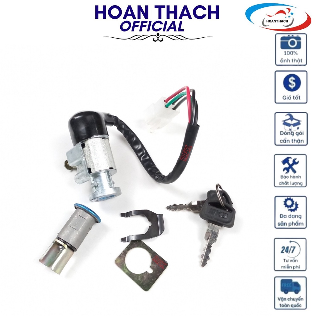 Bộ khóa điện cho xe máy dream chìa dẹp, HOANTHACH SP005286