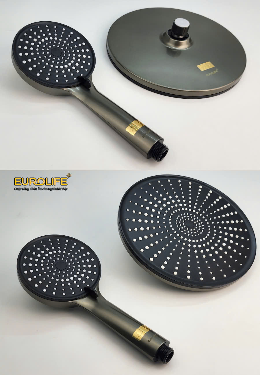Cây sen nóng lạnh Đồng mạ tĩnh điện màu xám Eurolife EL-SC929 (Xám)