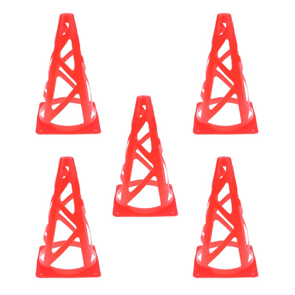 5 Pieces 9'' PE Sport Training Traffic Cone For Soccer Football Basketball
