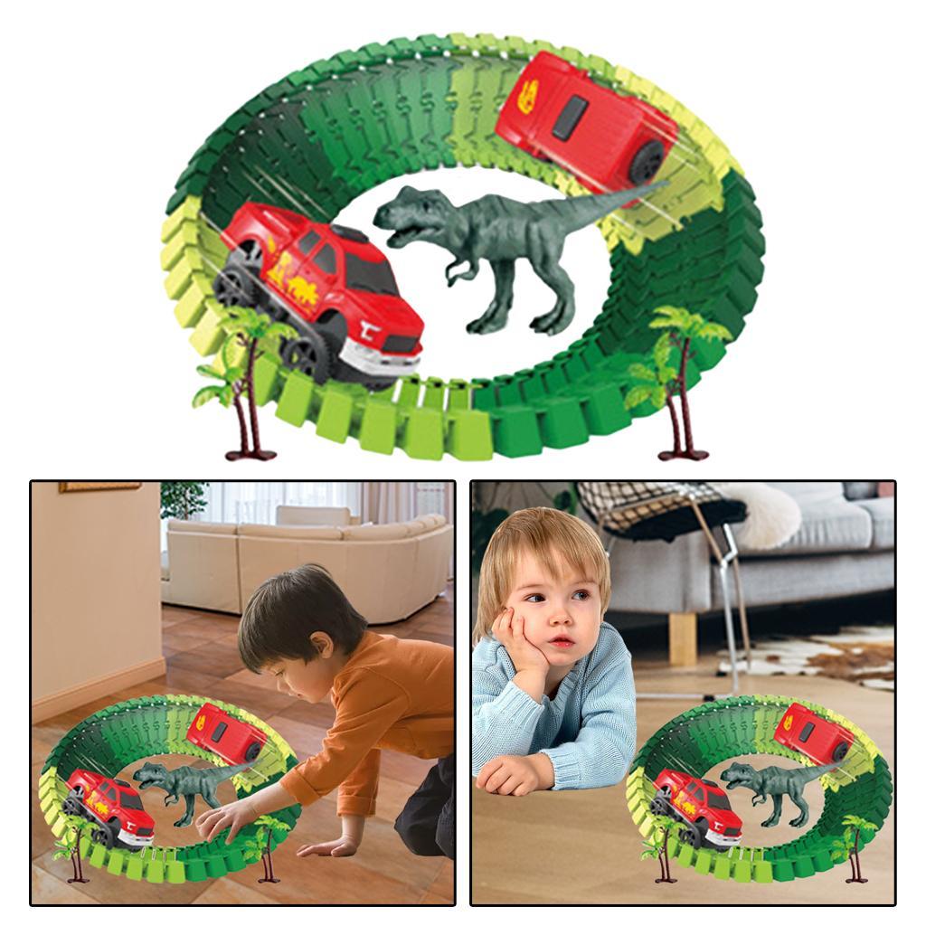 Dinosaur Toys Flexible Track Build for 3 4 5 6 Year & up Old Kids