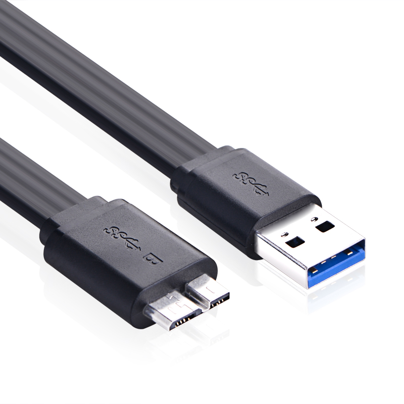 Dây cáp micro USB 3.0 dẹt sang USB 3.0 dùng cho Samsung Note 3/S4/S5 UGREEN US130 - Hàng Chính Hãng - Đen - 1.5m