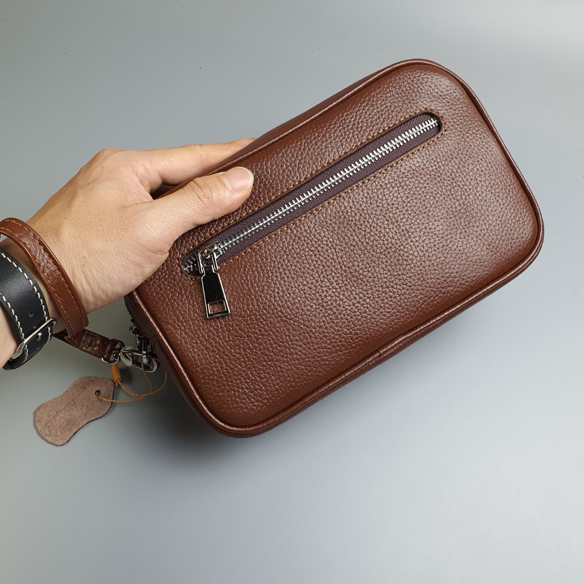 Clutch hộp cầm tay nam da bò thật; Clutch nam da mill - 100% da bò thật