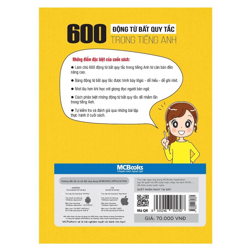 600 Động Từ Bất Quy Tắc Trong Tiếng Anh (Tặng Thẻ Flashcard Động Từ Bất Quy Tắc Trong Tiếng Anh) (Học Kèm App: MCBooks Application)