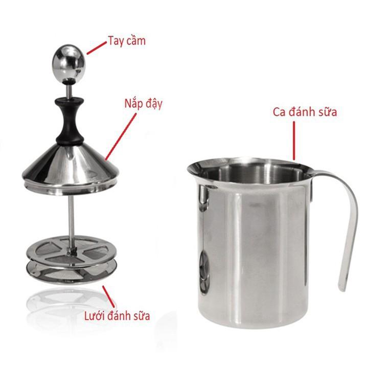 Ca Tạo Bọt Sữa Inox 400 ML