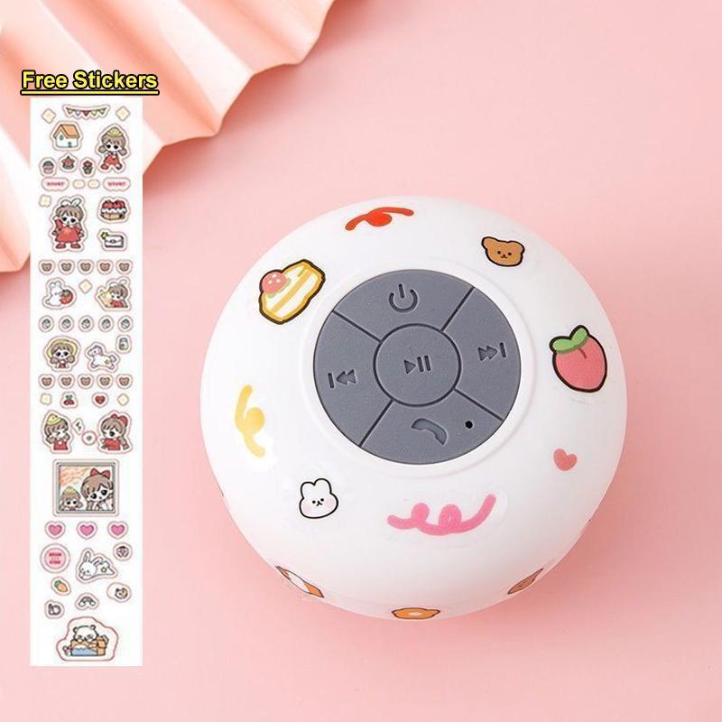 Loa Bluetooth Chống Nước Mini Không Dây Gắn Tường,Gắn Tường Nhà Tắm Chống Thấm Nước,Tiện Dụng Kèm Hình Dán Dễ Thương