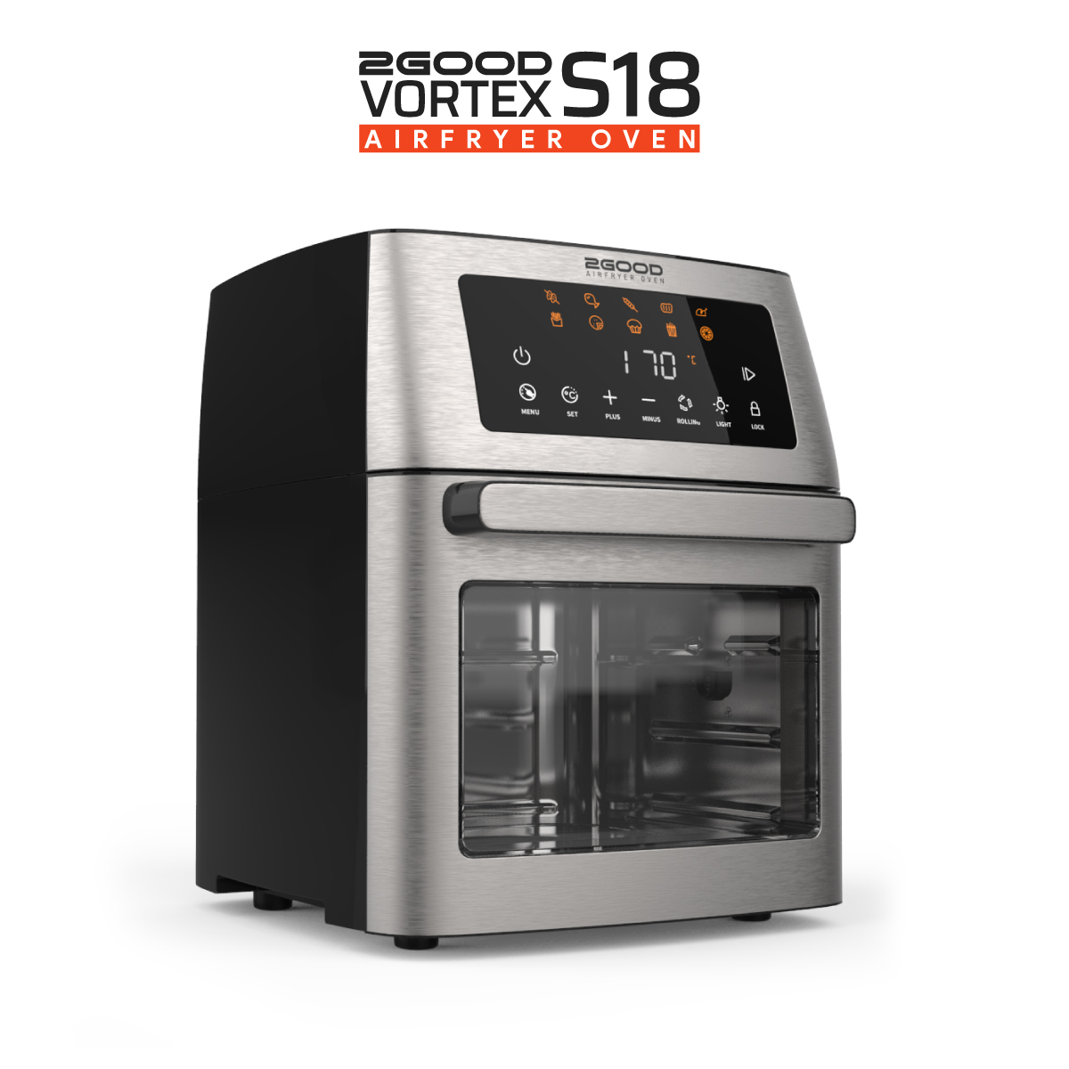 Lò Nướng Không Khí 2GOOD Vortex S-18 Air Fryer Oven (15 Lít) - Hàng Chính Hãng