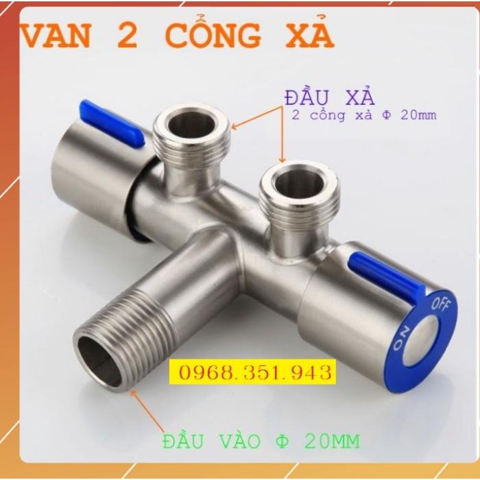 Van khóa nước thông minh Inox 304 - MAS 2 khóa nước 2 đầu ra