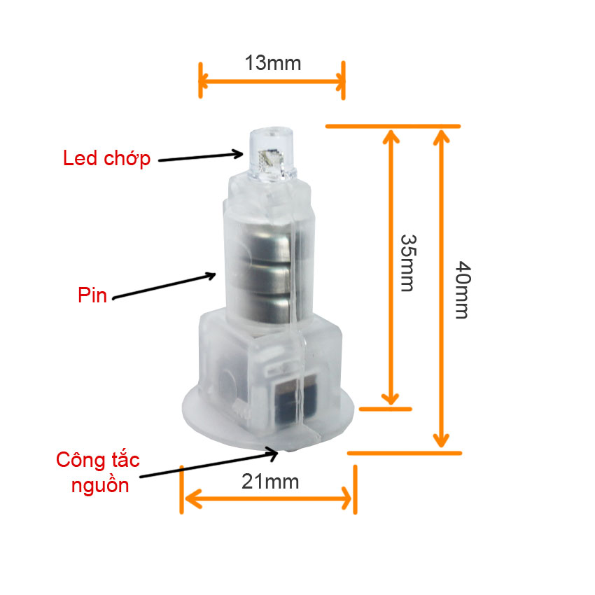 ĐÈN LED CHỚP 7 MÀU DÙNG PIN -  lắp vào đèn lồng, đèn trung thu, đồ chơi trẻ em