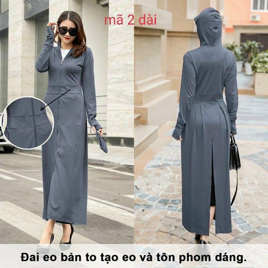 Áo chống nắng thân dài nữ GU 2 lớp dày dặn có lưới thoáng khí chống tia UV cao cấp mã CNTD110