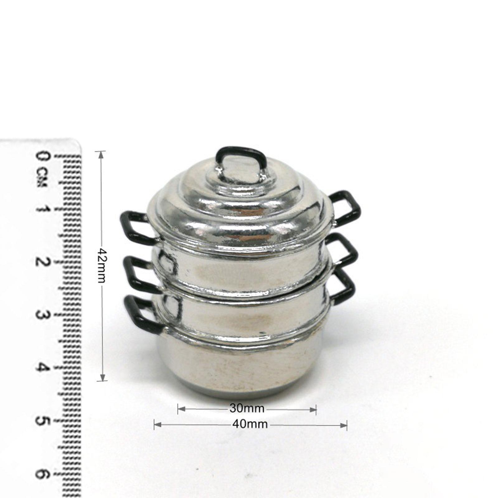 1/12 1/6 Dollhouse Accessories 3 Floors Party Supplies Dollhouse Miniature Accessories Kitchen Utensils Pot for Mini House Dollhouse Decor