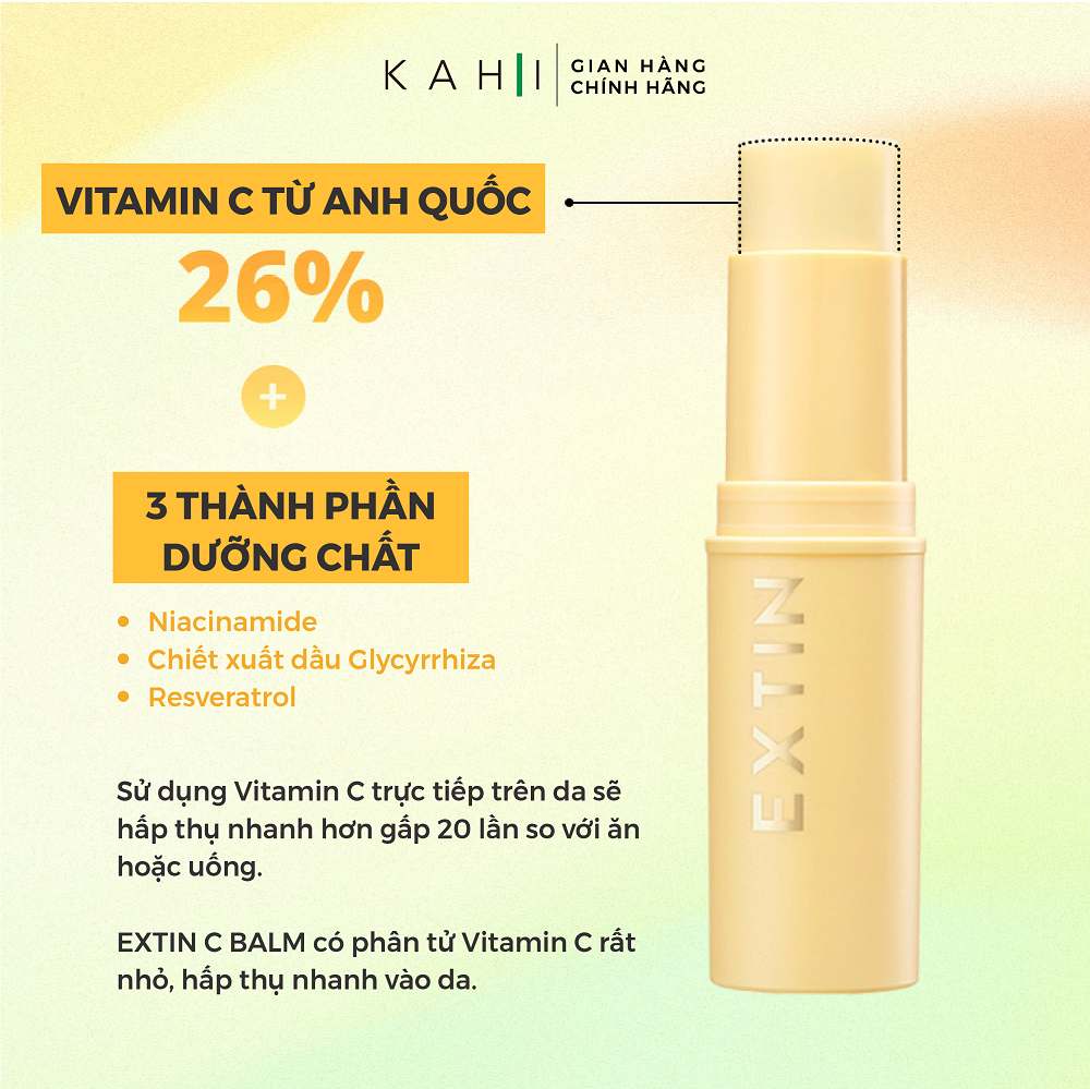 Combo 2 Thỏi Sáp Dưỡng Ẩm Kahi Extin C Balm - Mờ Thâm & Chống Lão Hoá 9g