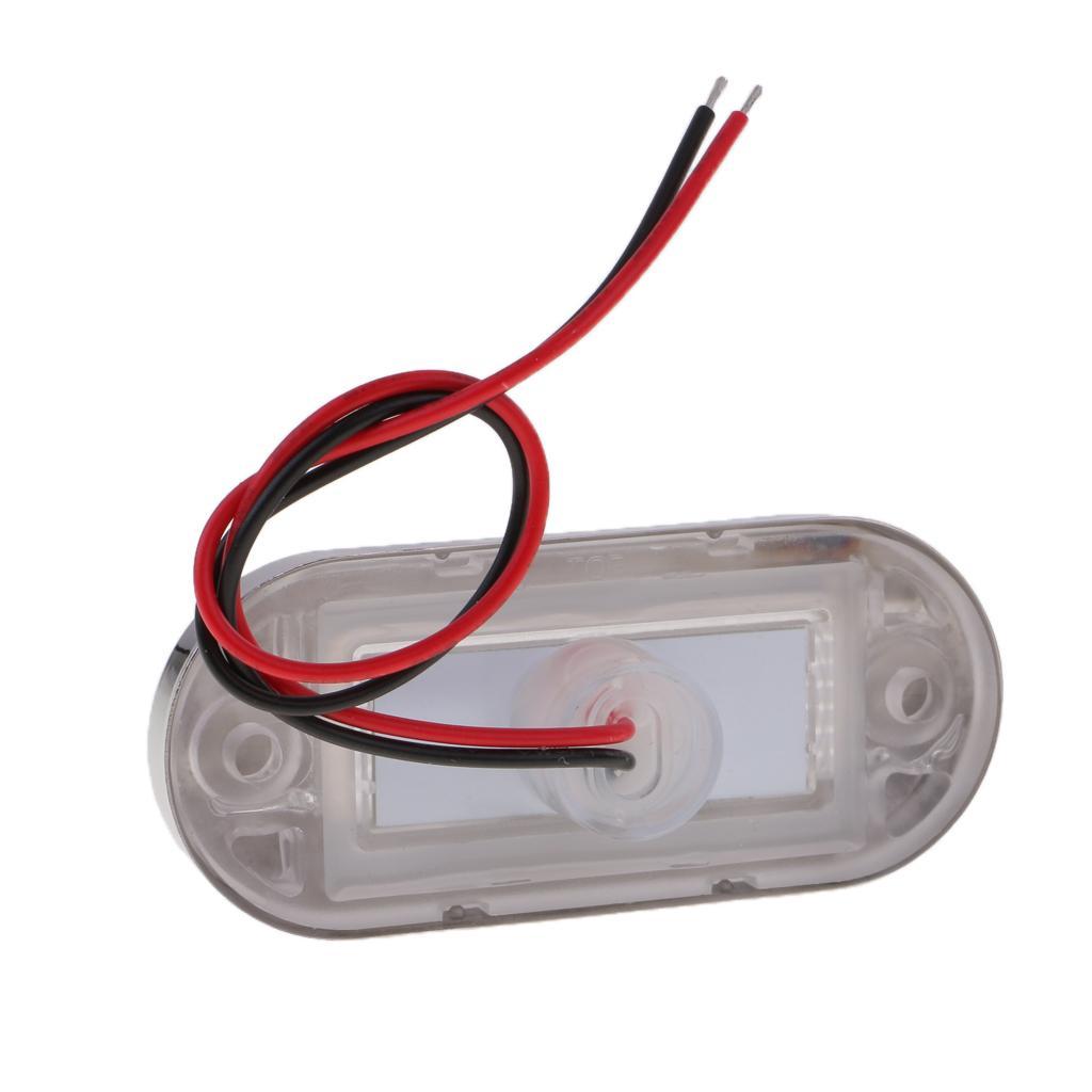 2pcs 12V Marine 3 LED Oblong Oval Surface Mount Courtesy Accent Light White